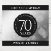 エレガントプラチ結婚ナ70周年 スパークリングワインラベル (シングルラベル)