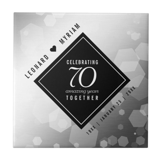 エレガントプラチ結婚ナ70周年 タイル (正面)