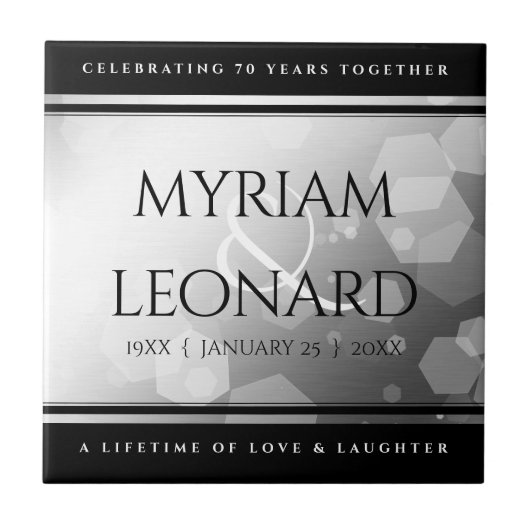 エレガントプラチ結婚ナ70周年 タイル (正面)