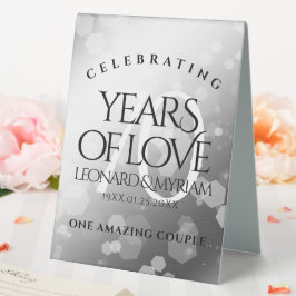 エレガントプラチ結婚ナ70周年 テーブルテントサイン