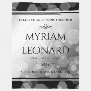 エレガントプラチ結婚ナ70周年 フリースブランケット