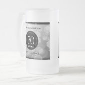 エレガントプラチ結婚ナ70周年 フロストグラスビールジョッキ (正面左)