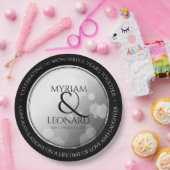 エレガントプラチ結婚ナ70周年 ペーパープレート (パーティー)