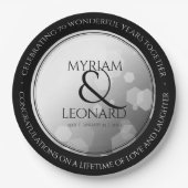 エレガントプラチ結婚ナ70周年 ペーパープレート (正面)