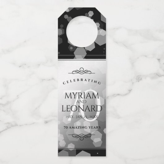 エレガントプラチ結婚ナ70周年 ボトルネックタグ (裏面)