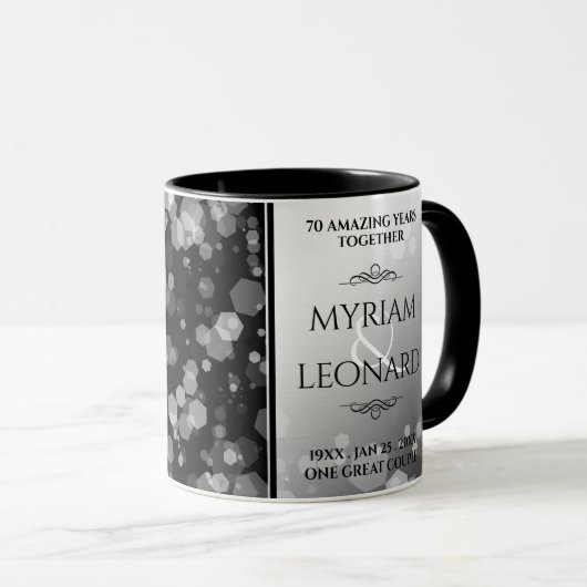 エレガントプラチ結婚ナ70周年 マグカップ (正面右)