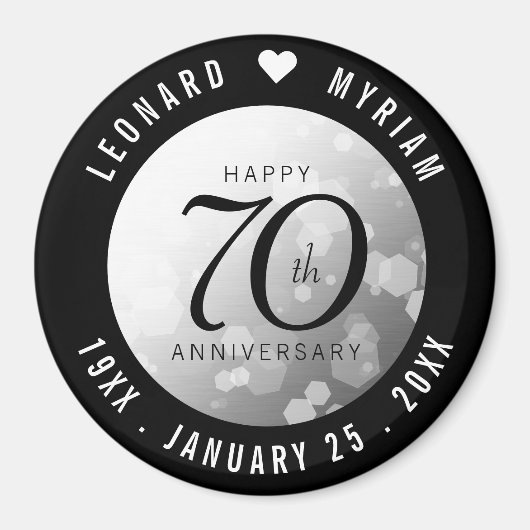 エレガントプラチ結婚ナ70周年 マグネット (正面)