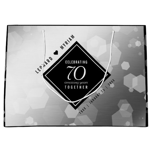 エレガントプラチ結婚ナ70周年 ラージペーパーバッグ (正面)