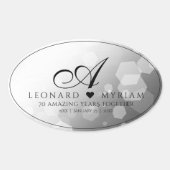 エレガントプラチ結婚ナ70周年 楕円形シール (正面)