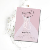 エレガントプリンセスドレスパールピンク21歳の誕生日 招待状