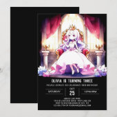 エレガントプリンセスバースデー 招待状 (正面/裏面)