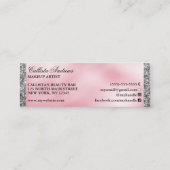 エレガントプリンセスピンクシルバーシルクグリッター縁ど スキニー名刺 (裏面)