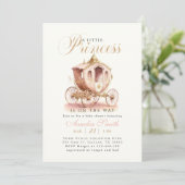 エレガントプリンセス車用ピンクの女の子ベビーシャワー 招待状 (スタンド正面)