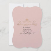 エレガントプリンセス金ゴールドベビーガールシャワー 招待状 (裏面)