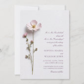 エレガントプリントプレスパステルボホフラワーズ結婚ーズ 招待状 (正面)
