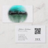 エレガントプレミアムパールブルーウォーター抽象芸術 名刺 (正面/裏面)