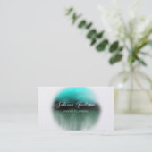 エレガントプレミアムパールブルーウォーター抽象芸術 名刺 (スタンド正面)