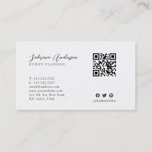 エレガントプレミアムパールブルーウォーター抽象芸術 名刺 (裏面)