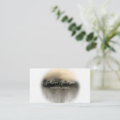 エレガントプレミアムパール金ゴールド水彩抽象芸術 名刺 (スタンド正面)