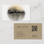 エレガントプレミアムパール金ゴールド水彩抽象芸術 名刺 (正面/裏面)