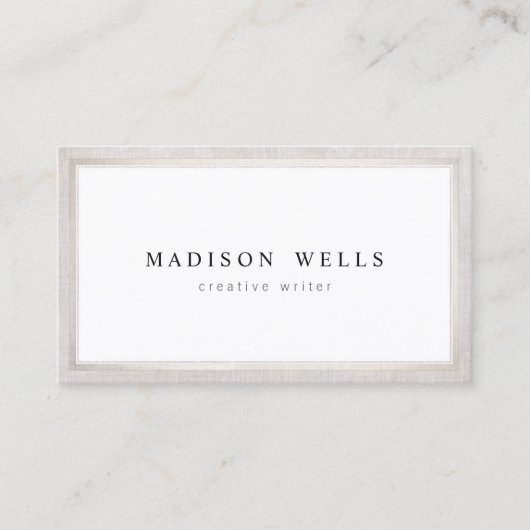 エレガントプロの白と銀縁ど色 名刺 (正面)