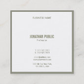 エレガントプロフェッショナルお洒落テンプレートラグジュアリーモダン スクエア名刺 (裏面)