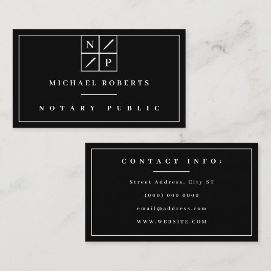 エレガントプロフェッショナルの正方形の記号 名刺 (正面/裏面)