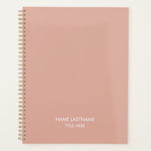 エレガントプロフェッショナルほこりっぽいピンクのタイトル年 プランナー手帳 (正面)