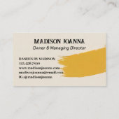 エレガントプロフェッショナルイエローモノグラムミニマリスト 名刺 (裏面)