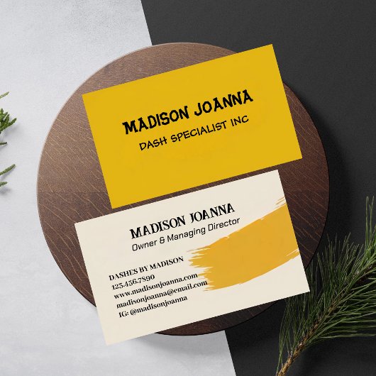 エレガントプロフェッショナルイエローモノグラムミニマリスト 名刺