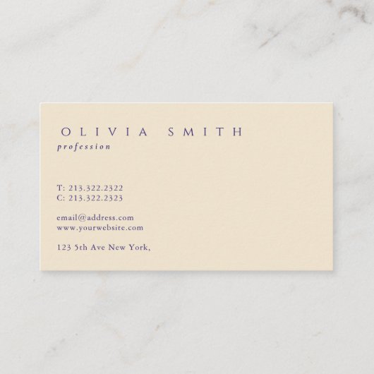 エレガントプロフェッショナルインディゴブルーモノグラム 名刺 (裏面)