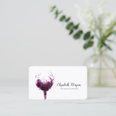 エレガントプロフェッショナルウォーター色ワイングラス 名刺 (スタンド正面)