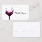 エレガントプロフェッショナルウォーター色ワイングラス 名刺 (正面/裏面)