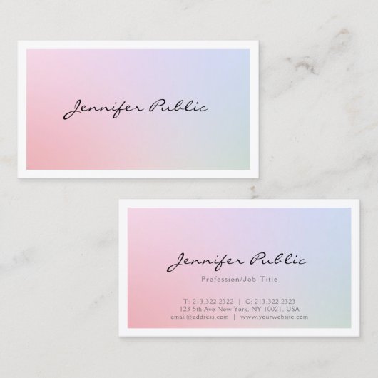 エレガントプロフェッショナルエモダンリートプレーントレンディー 名刺 (正面/裏面)