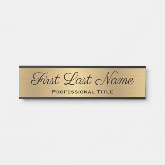 エレガントプロフェッショナルオフィスのドアのサインフェイク金ゴールド サインプレート (正面)
