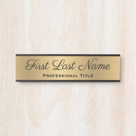 エレガントプロフェッショナルオフィスのドアのサインフェイク金ゴールド サインプレート (正面)