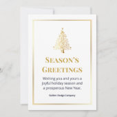 エレガントプロフェッショナルカスタムロゴブルークリスマス シーズンカード (正面)