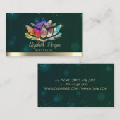 エレガントプロフェッショナルカラフルロータスグリーン 名刺 (正面/裏面)
