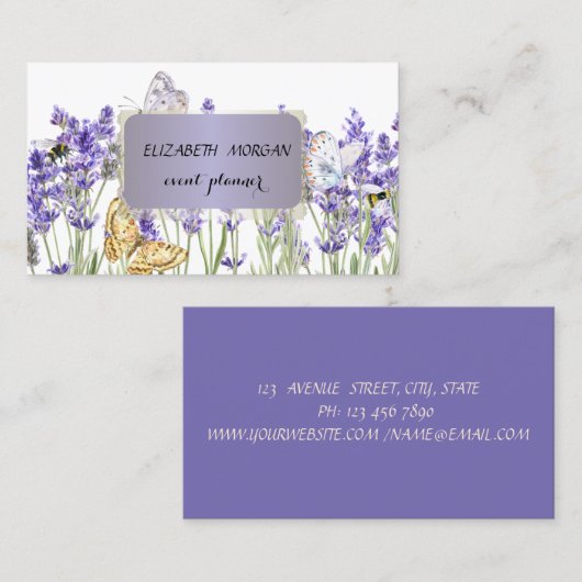 エレガントプロフェッショナルガーデンフラワースミレ 名刺 (正面/裏面)