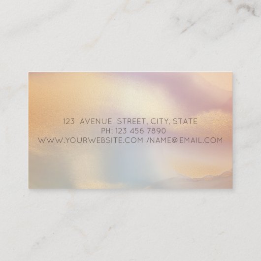 エレガントプロフェッショナルガール顔シルエットカラフル 名刺 (裏面)