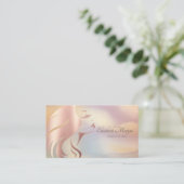 エレガントプロフェッショナルガール顔シルエットカラフル 名刺 (スタンド正面)