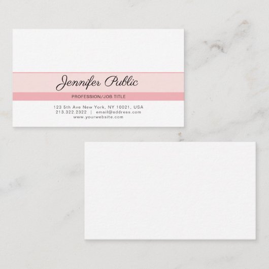 エレガントプロフェッショナルクリエイティブデザインピンクモダン色 名刺 (正面/裏面)