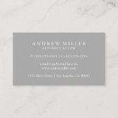 エレガントプロフェッショナルグレイとホワイトモノグラム 名刺 (裏面)
