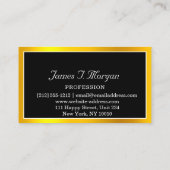 エレガントプロフェッショナルゴールデンフレームロゴ白黒 名刺 (裏面)