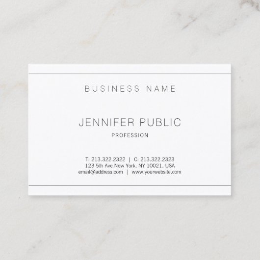 エレガントプロフェッショナルシモダンックシンプルプレインラックス 名刺 (裏面)