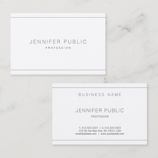 エレガントプロフェッショナルシモダンックシンプルプレインラックス 名刺 (正面/裏面)