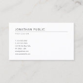 エレガントプロフェッショナルシンプルホワイトテンプレートモダン 名刺 (正面)