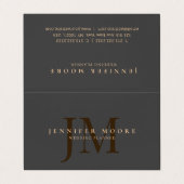 エレガントプロフェッショナルシンプルミニマリストグレー金ゴールド 名刺 (外部フラット)