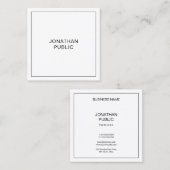 エレガントプロフェッショナルシンプルモダンテンプレート スクエア名刺 (正面/裏面)
