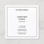 エレガントプロフェッショナルシンプルモダンテンプレート スクエア名刺 (裏面)